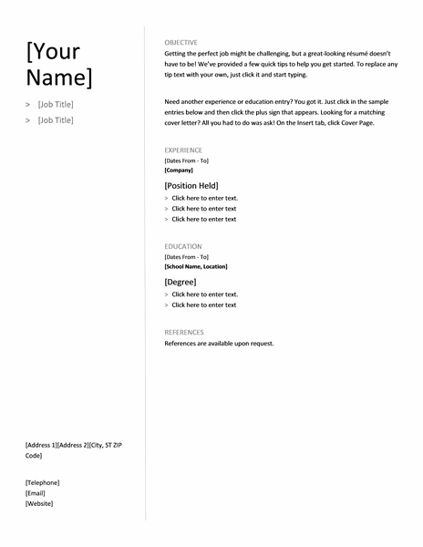 Resume templates office 2013
